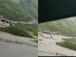 Viral Video: Floods sweep away the Scorpio car; Driver tries to control till end