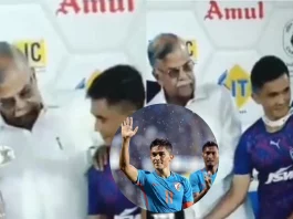 Viral Video Governer La Ganesan slammed for pushing Sunil Chhetri for better photos