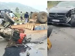 Viral Video A tractor gets split in two halves after an accident with Mercedes car