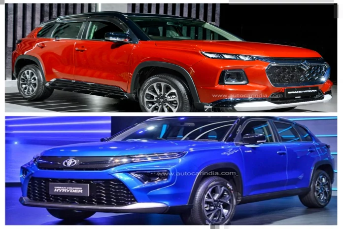 Toyota Hyryder vs Maruti Grand Vitara: All you need to Know about the best mid-sized SUVs - Price, Variants & more here Toyota Hyryder vs Maruti Grand Vitara: All you need to Know about the best mid-sized SUVs - Price, Variants & more here