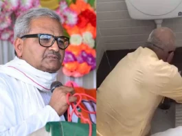 Viral Video: BJP MP Janardhan Mishra cleans a girl's school washroom with bare hands