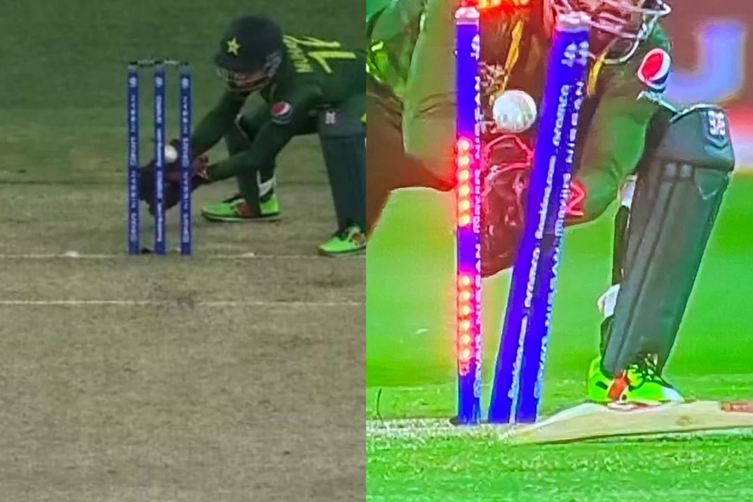 IND vs PAK Axar Patel's runout stirs controversy; Did ball hit the stumps or Rizwan's gloves
