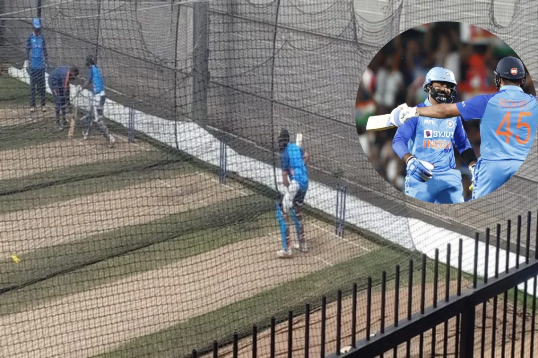 IND vs PAK Skipper Rohit Sharma, and Dinesh Karthik storm balls with hard-hitting while practising Watch Video