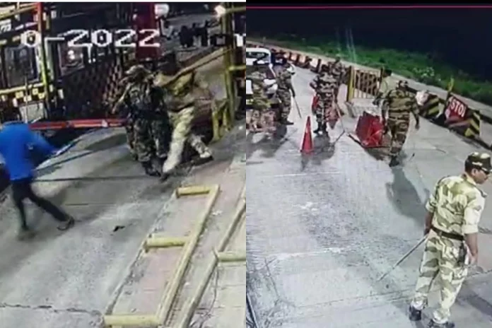 Viral Video CISF officials beat toll booth employees when asked for tax