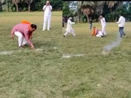 Viral Video Ex-BJP MLA tries to run after firing a Diwali cracker; What happened next will leave you surprised