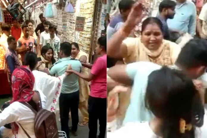 Viral Video Husband beaten up by wife on Karwa Chauth for shopping with girlfriend