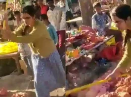 Viral Video Mockery of Law ! Doctor and Ex-IAS officer's daughter destroys street vendors' pots for this silly reason, Arrested
