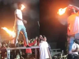 Viral Video Stunt gone wrong ! Man's beard catches fire while he attempts a risky act