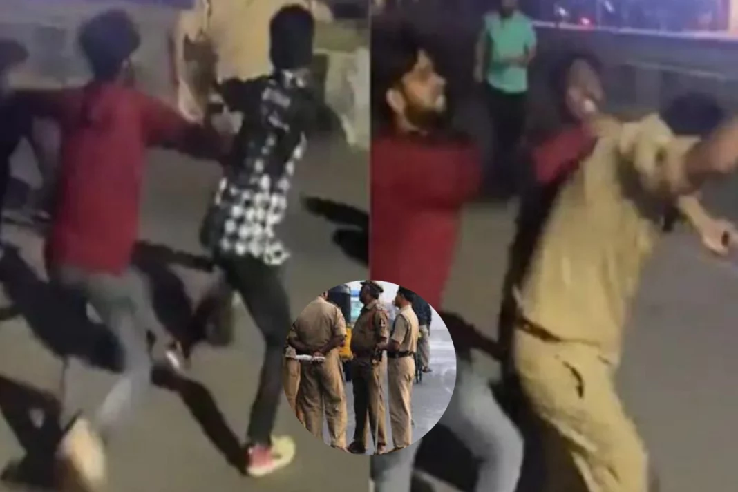 Viral Video UP Police constable beaten up because he stopped motorcycle riders for not wearing a helmet