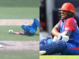 AFG vs SL Rolled over the pitch but still out ! Gulbudin Naib's weird and unfortunate runout amuses fans Watch Video
