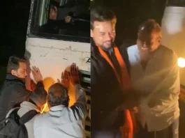 Anurag Thakur Union Minister seen pushing a jammed bus ahead of Himachal Pradesh Elections; Video goes viral