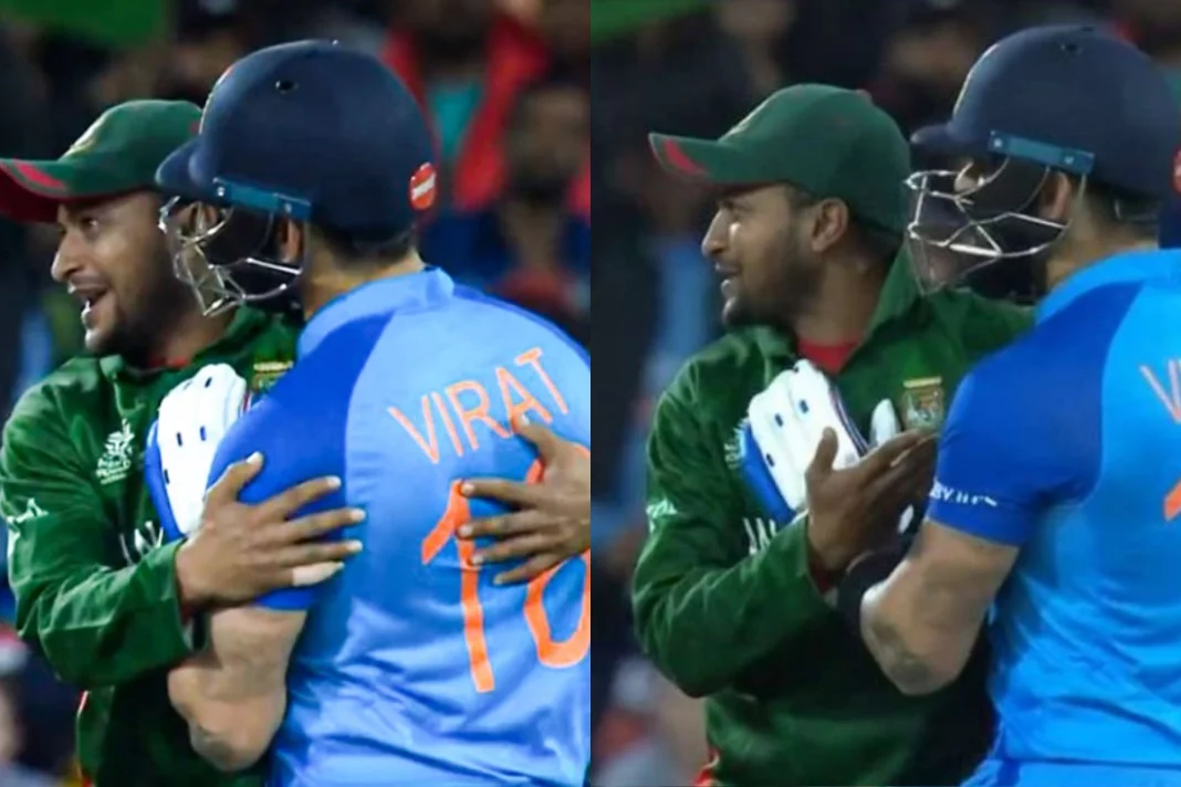 IND vs BAN, T20 World Cup 2022 Moment of the match ! Virat and Shakib hug each other in middle for THIS reason Watch Video