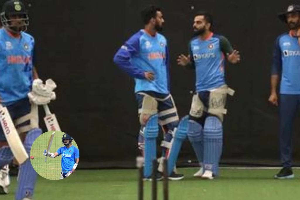 T20 World Cup 2022 King Kohli turns coach ! Spotted giving key tips to THIS out of form batsman