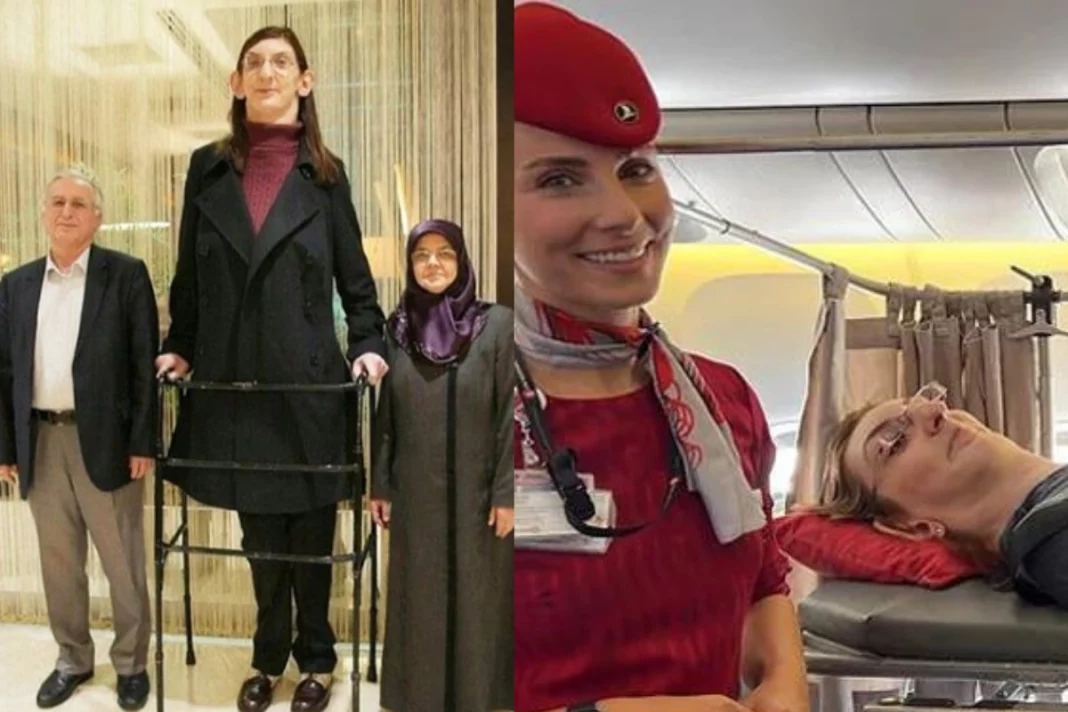 World's tallest Woman Six seats removed in airplane as Rumeysa Gelgi flies for the first time