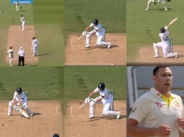Watch the Cricket Viral Video where Joe Root reverse sweep Steve Boland for a six in the first test match of Ashes 2023