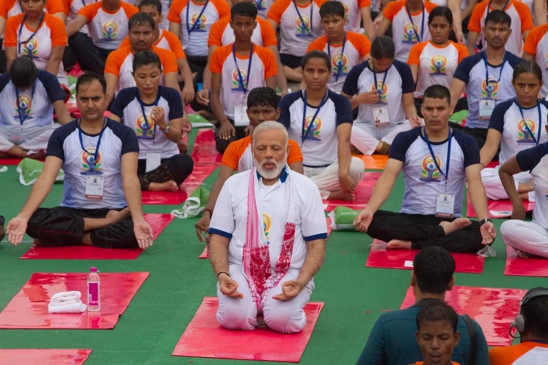 Modi doing Yoga