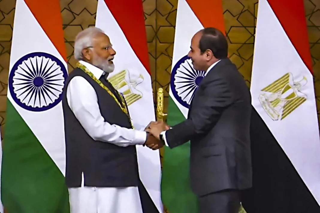 PM Modi has been conferred with Egypt's highest state honour.