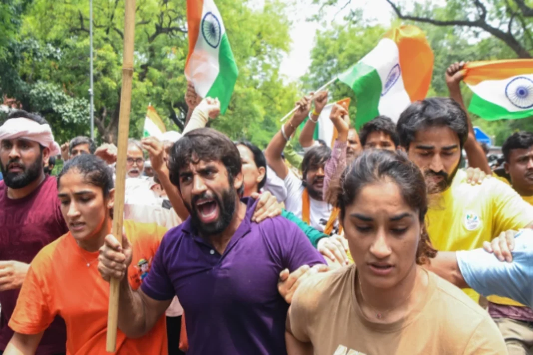 Wrestlers Protest