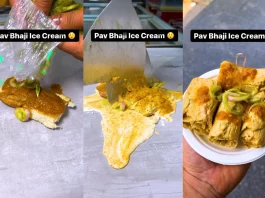 Introducing "Pav Bhaji Ice Cream" - a bizarre concoction that blends the traditional flavors of pav bhaji with vanilla ice cream