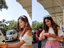 Rasha Tandon, daughter of Raveena Tandon, delighted the paparazzi at Mumbai's airport as she fulfilled her promise of bringing sweets for them