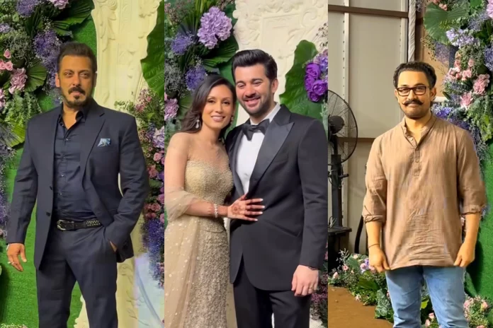 Salman Khan and Aamir Khan at Sunny Deol's son wedding reception