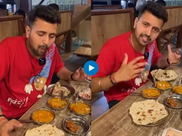 A video featuring a Jodhpur-based food blogger indulging in an unconventional dining experience has taken the internet by storm