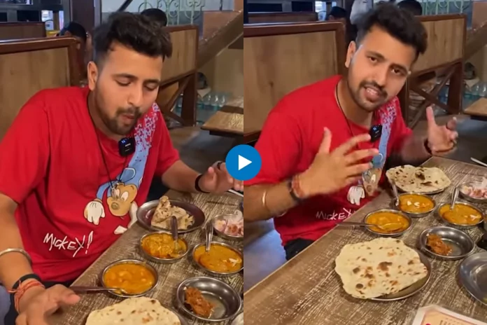 viralfoodvideo A video featuring a Jodhpur-based food blogger indulging in an unconventional dining experience has taken the internet by storm