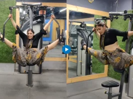 A woman has taken the fitness world abuzz with her ability to flawlessly execute her workout routine while elegantly draped in a saree
