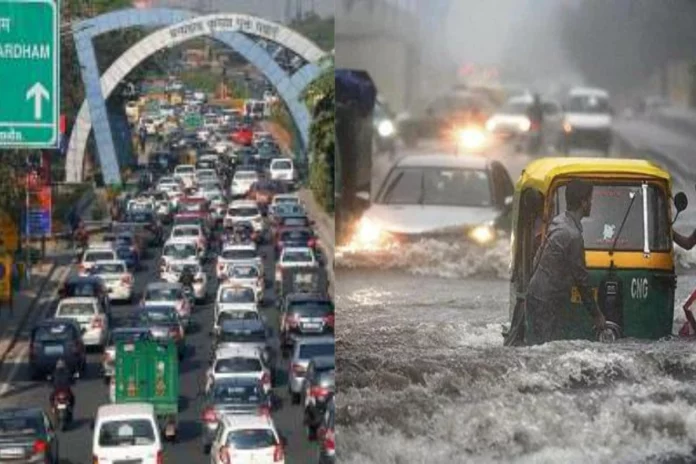 Delhi News Raninfall and repair works adds to commuters worries.