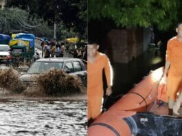 Flood like situations arose in many parts of the city after heavy rainfall