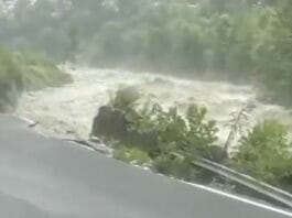 A significant portion of National highway 3 between Kullu and Manali submerged in River Beas.