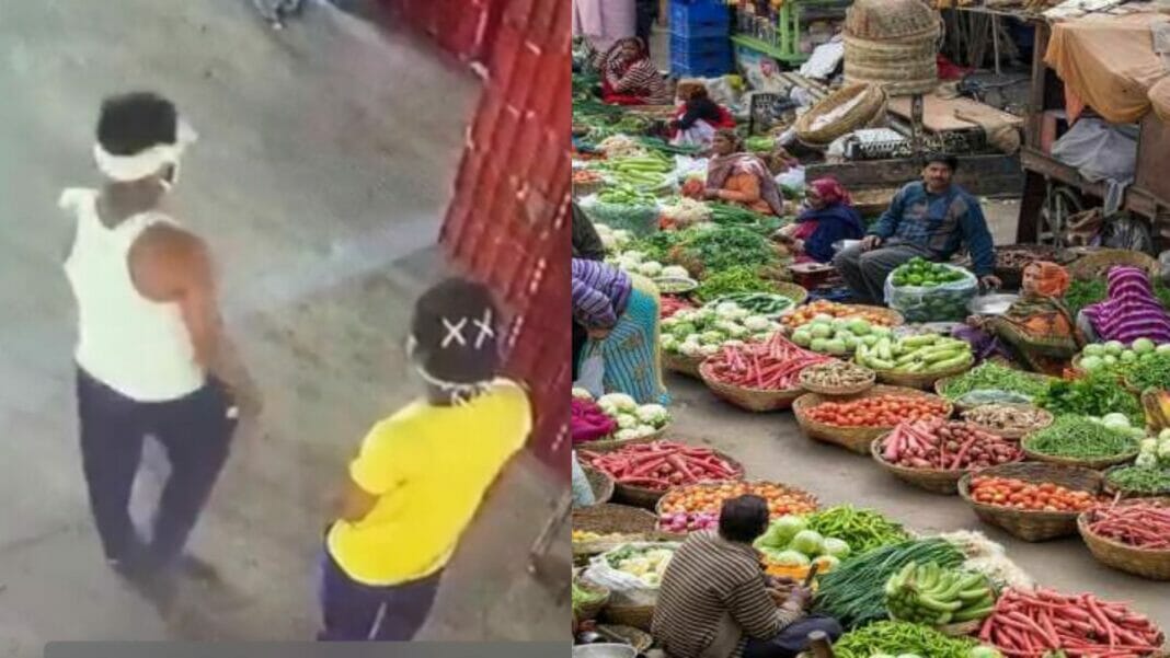 Two thieves stole vegetables from wholesale market on July 8.