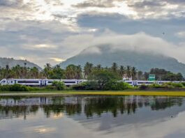 Railways share a stunning view of Vande Bharat Express.