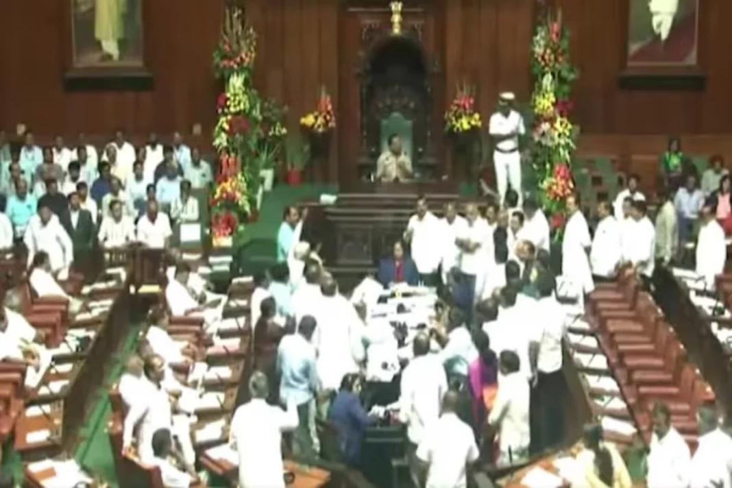 2nd day of Monsoon Session in Karnataka was marked by chaos and protest.