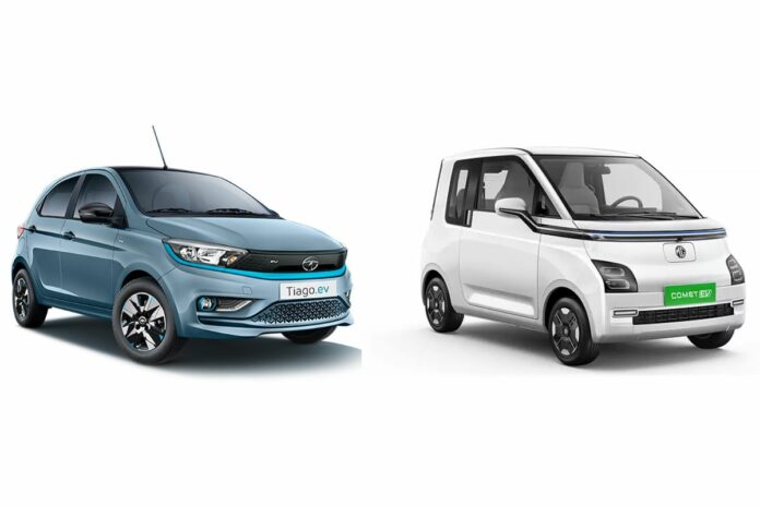 MG Comet EV Vs Tata Tiago EV MG Comet