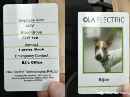 Ola Electric Hires Dog as an Employee