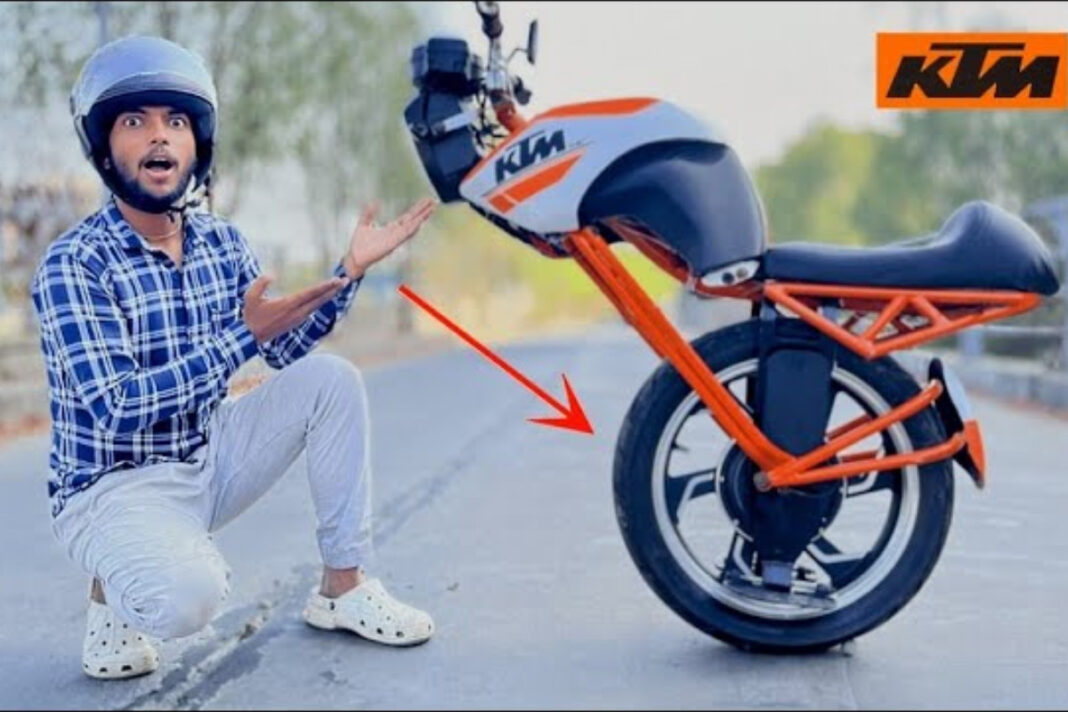 Youtuber builds one wheel motorcycle that looks dope, see for yourself