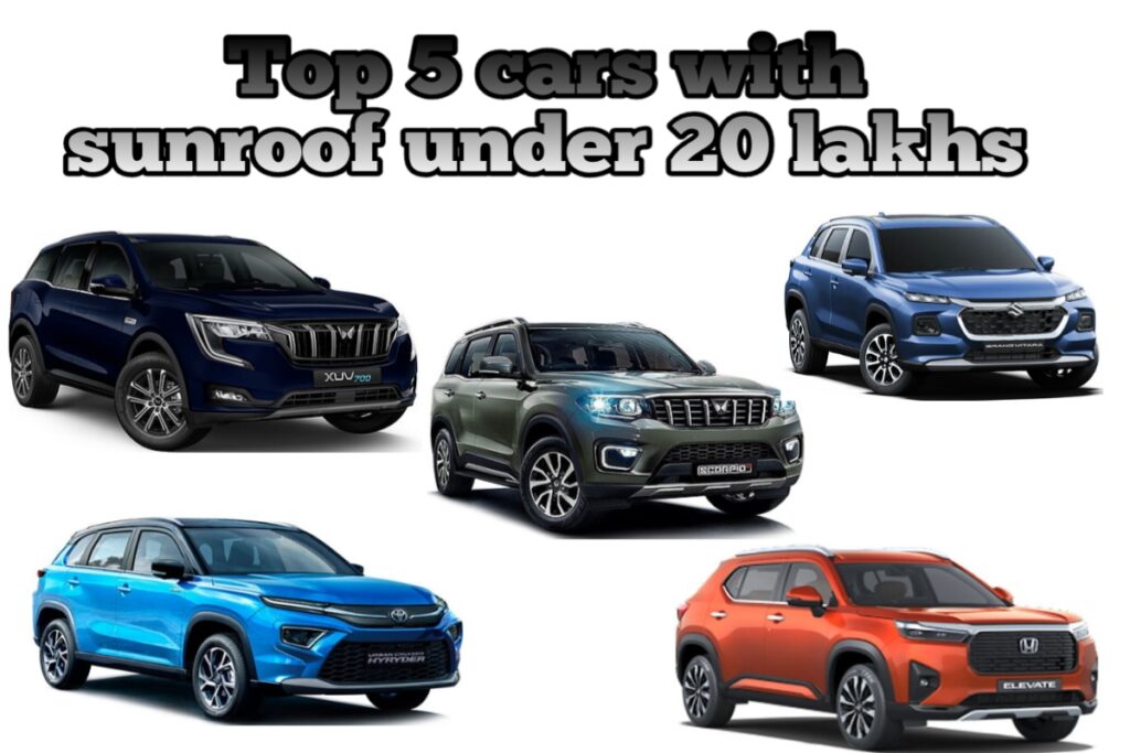 Top 5 cars with sunroof under 20 lakhs