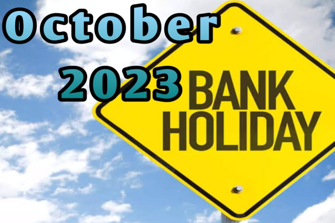 Bank holidays in October 2023