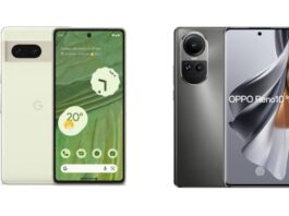 Oppo Reno 10 5G vs Google Pixel 7