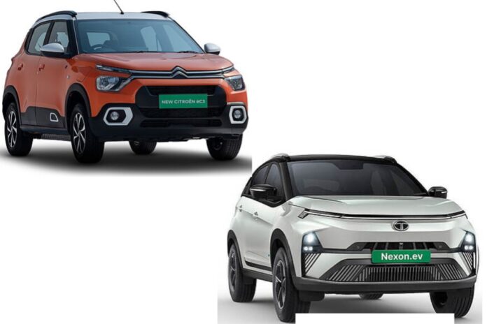 Tata Nexon EV vs Citroen eC3 Tata Nexon EV vs Citroen eC3