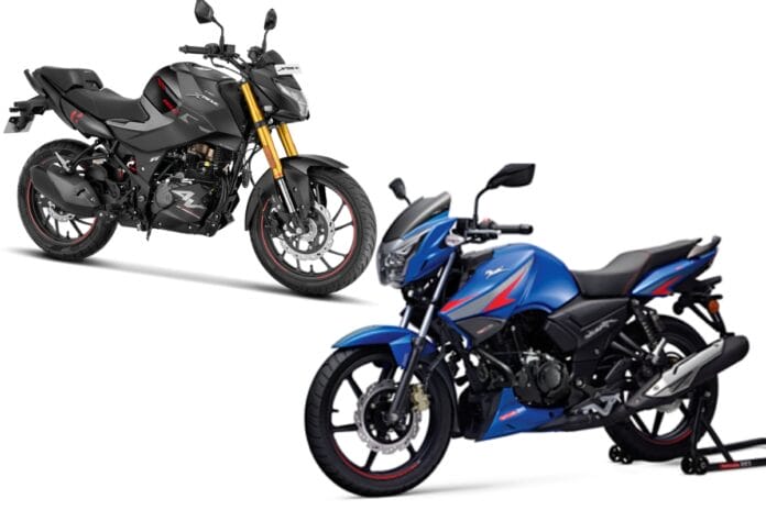 TVS Apache RTR 160 vs Hero Xtreme 160R 4V TVS Apache RTR 160 vs Hero Xtreme 160R 4V