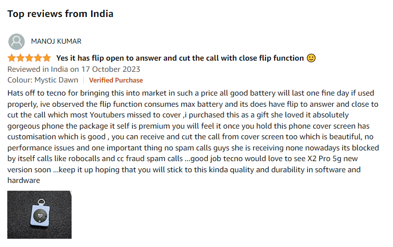 User Review On Amazon