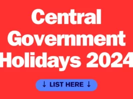 Central Government Holidays 2024