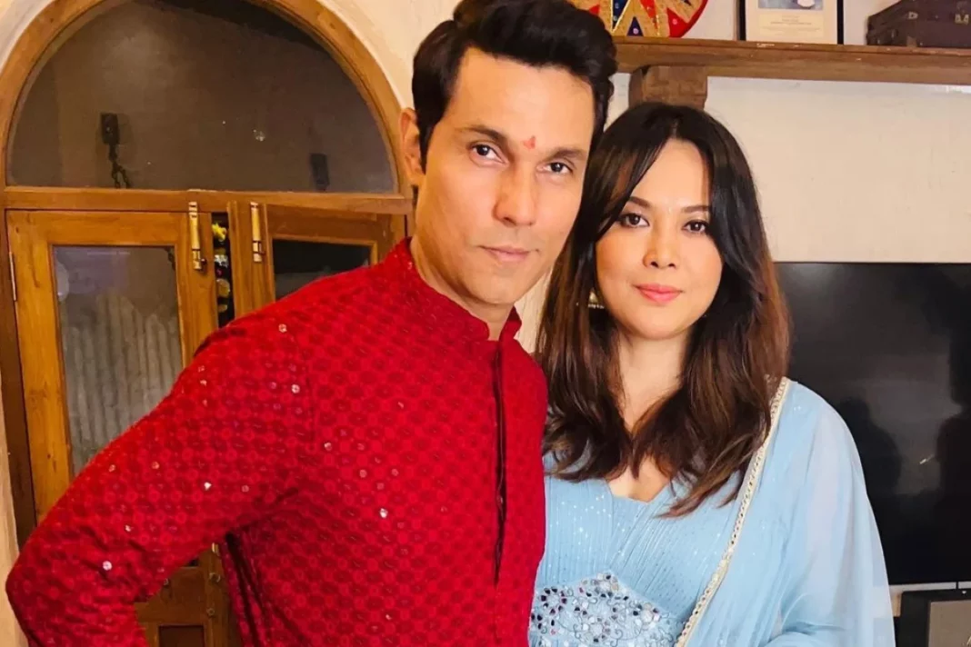 Randeep Hooda with Lin Laisharam