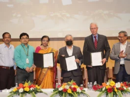 Vice Chancellor, SRM University-AP signs an MoU with AMR Insights and NITTE, Deemed to be University at ICAFA 2023