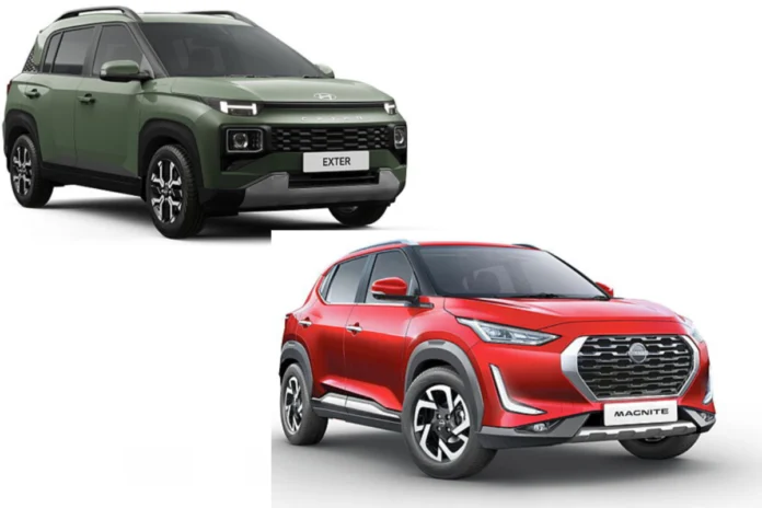 Hyundai Exter vs Nissan Magnite Hyundai Exter vs Nissan Magnite