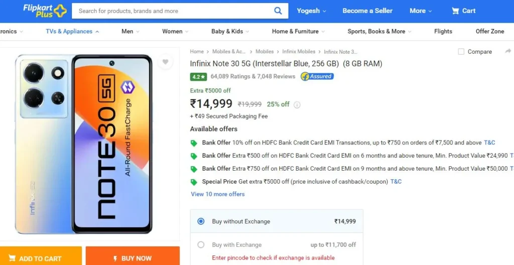 Infinix Note 30 5G Discount 
