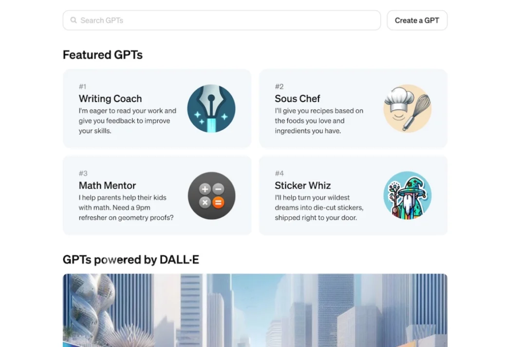 OpenAI launches GPT Store, will let users build custom AI Models, Details