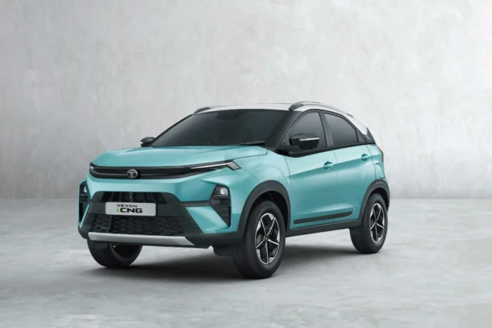 Tata Nexon iCNG Tata Nexon iCNG revealed ahead of its official debut at the Bharat Mobility Global Expo 2024, All details here